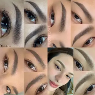คิ้วลายเส้นผสมสีฝุ่น
