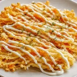 Deep-fried enoki mushrooms in batter; choose your sauce.