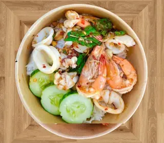 Seafood Basil Fried Rice (Shrimp, Squid)