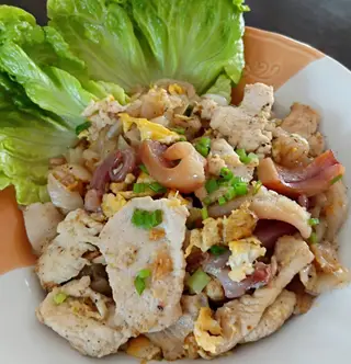 Stir-fried noodles with chicken