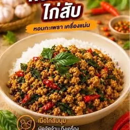 กระเพราไก่สับ
