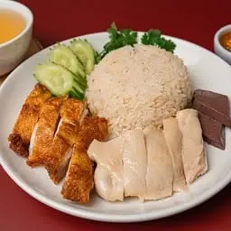 Chicken Rice 2 Friends in Bangkok [Boiled Chicken + Fried Chicken]