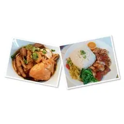 [เซตสุดฮิต] ก๋วยเตี๋ยวไก่มะระน่องใหญ่ + ข้าวขาหมูเนื้อเปื่ิอยๆหนังนุ่มๆ