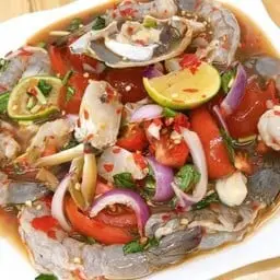 ยำวุ้นเส้นกุ้งสด