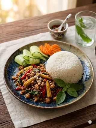 กะเพราหมูสับ