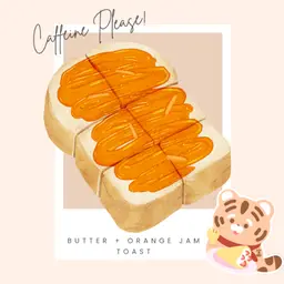 (2แผ่น)ปังปิ้งเนยแยมส้ม