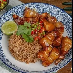 Sweet pork fried rice with shrimp paste