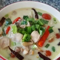 Chicken in galangal soup