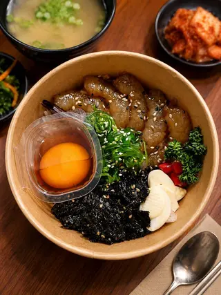 Rice with pickled shrimp