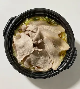 Shabu-shabu with sliced pork