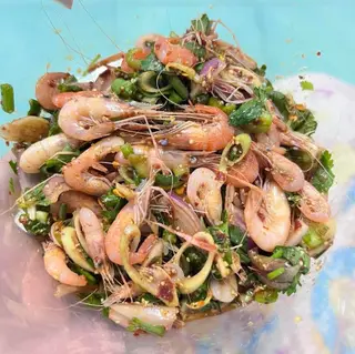 Cooked shrimp salad