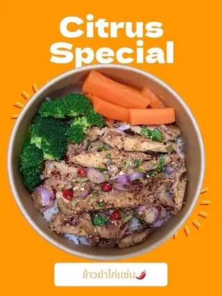 ข้าวยำไก่เเซ่บ(ไก่ย่าง)