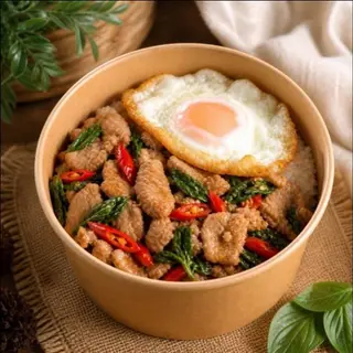 Pork with basil (sliced pork)
