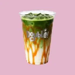 Matcha latte caramel topping