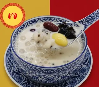 Soy milk with toppings