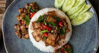 Rice with stir-fried pork and shrimp paste