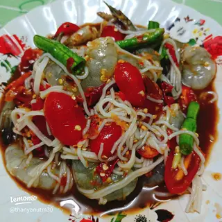 ตำขนมจีนกุ้งสด