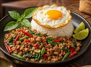 กะเพราหมูสับ