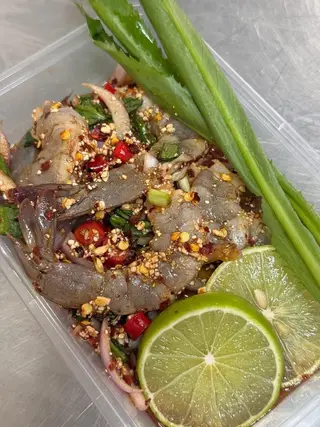 ลาบกุ้งมะนาวสด