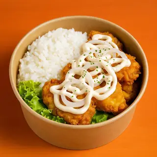 ข้าวไก่ทอดซอสซาวครีม