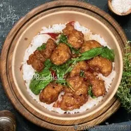 ข้าวกะเพราไก่กรอบ