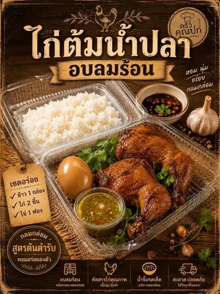 Set ข้าวไก่ต้มน้ำปลาอบลมร้อน2