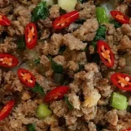 หมูสับผัดปลาอินทรีย์