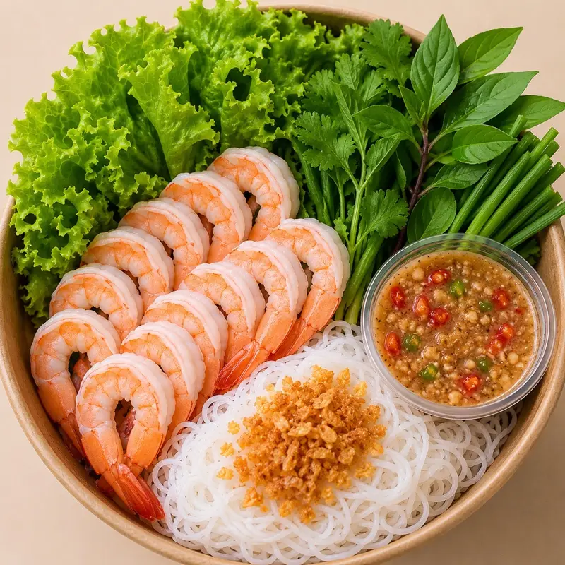 เมี่ยงกุ้งน้ำจิ้มแซ่บ