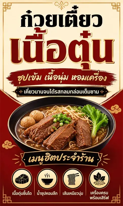 ก๋วยเตี๋ยว อาก๋งหมู เนื้อตุ๋น ต้นตำรับ